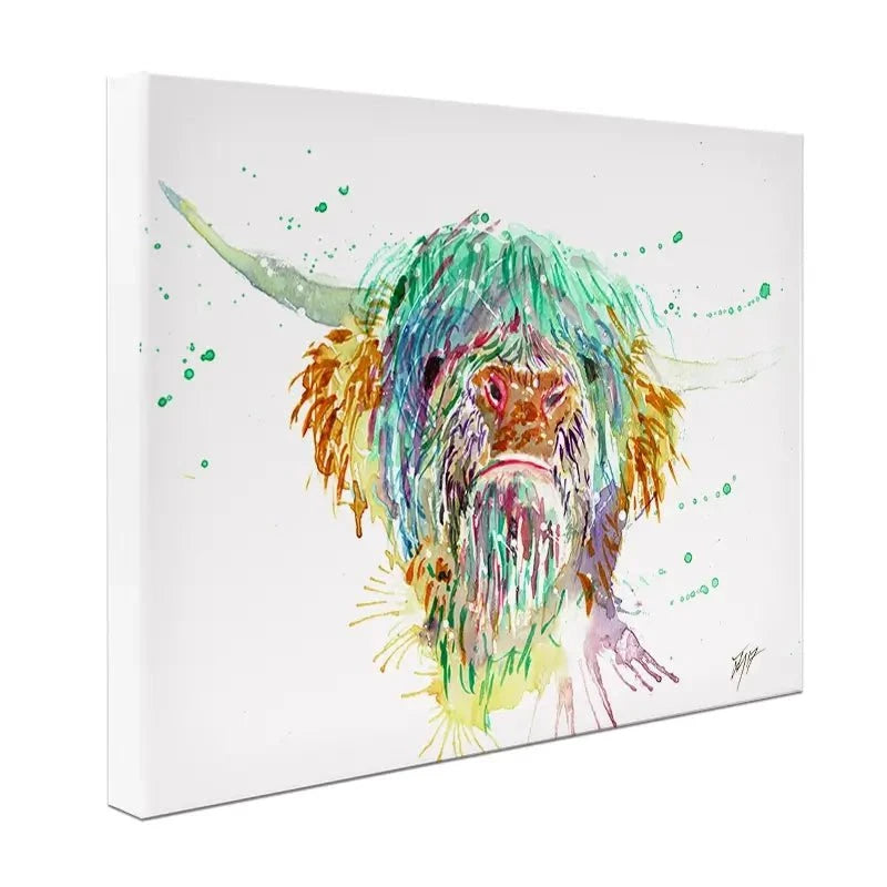 Grumpy Cow Canvas Print Grumpy Cow Canvas Print wall art product Jamie Taylor
