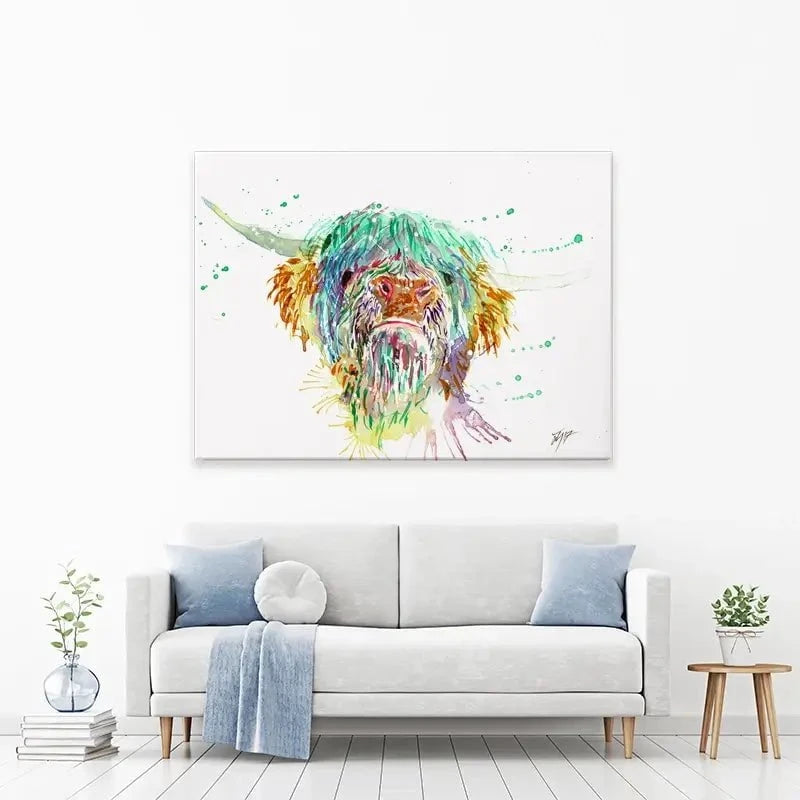 Grumpy Cow Canvas Print Grumpy Cow Canvas Print wall art product Jamie Taylor