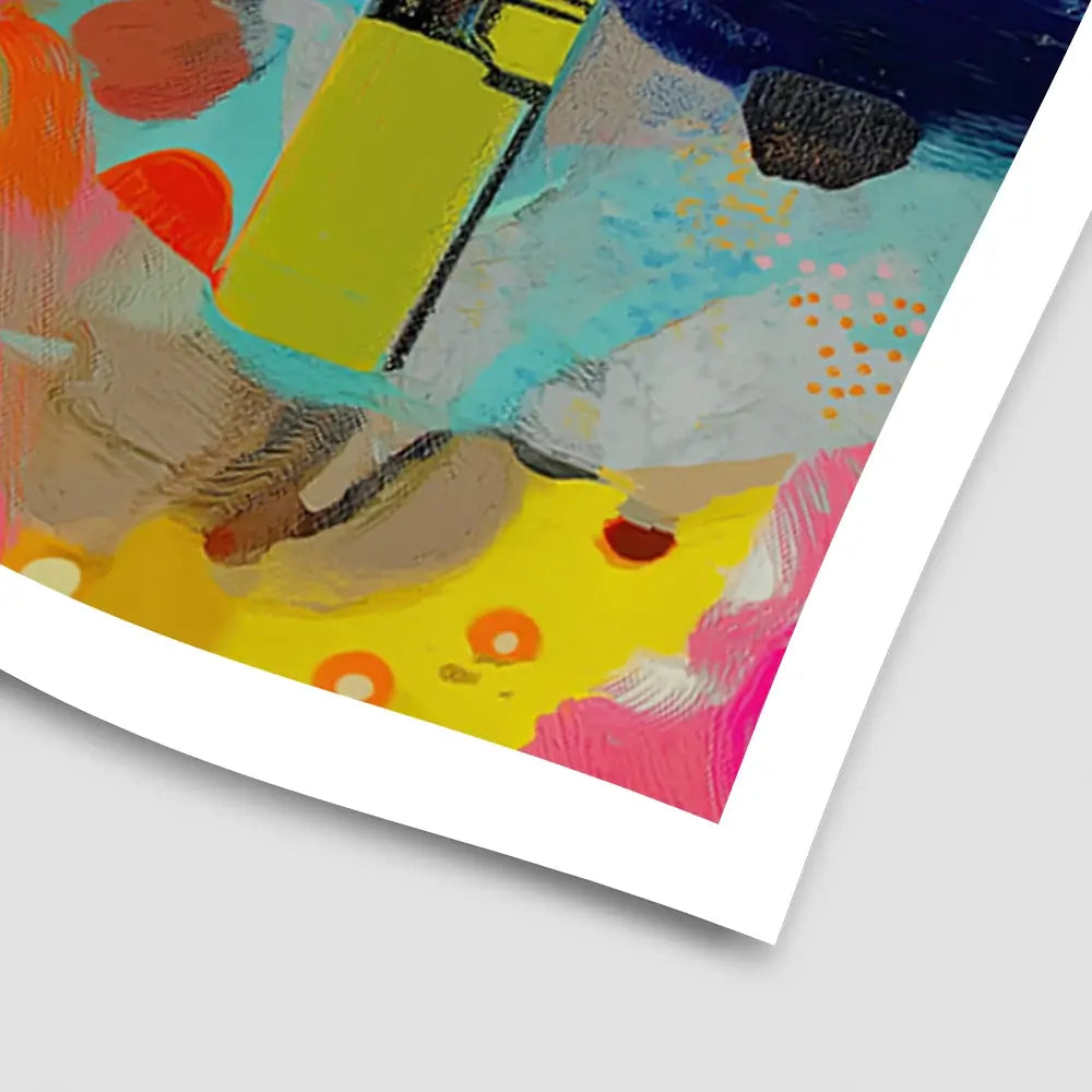 Guitar Painted In Every Colour Art Print Guitar Painted In Every Colour Art Print wall art product Chromatic Storm Studio