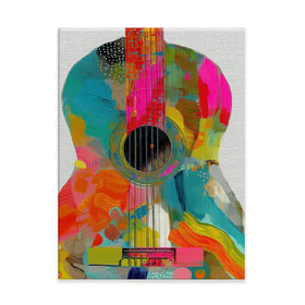 Guitar Painted In Every Colour Canvas Print Guitar Painted In Every Colour Canvas Print wall art product Chromatic Storm Studio
