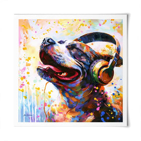 Happy Beats Square Art Print Happy Beats Square Art Print wall art product Leon Devenice