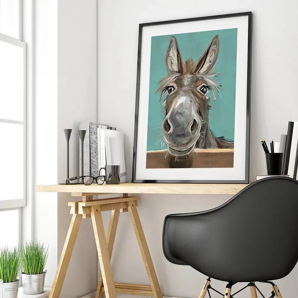 Happy Donkey Framed Art Print Happy Donkey Framed Art Print wall art product D Mosconi