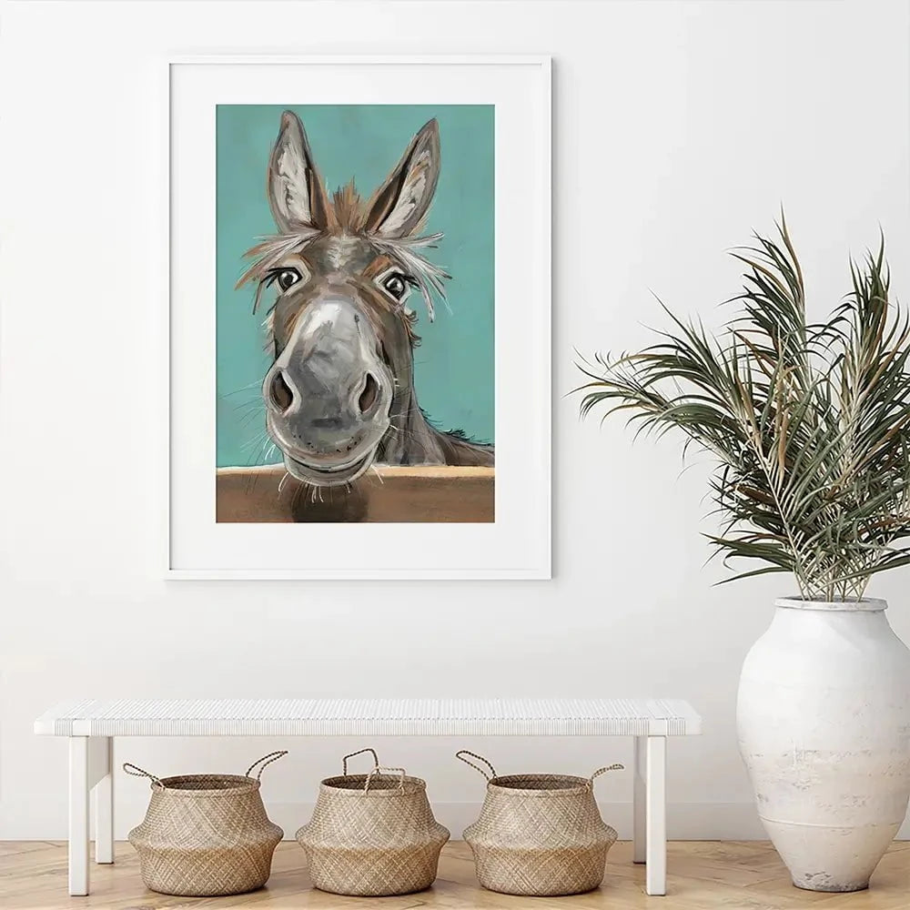Happy Donkey Framed Art Print Happy Donkey Framed Art Print wall art product D Mosconi