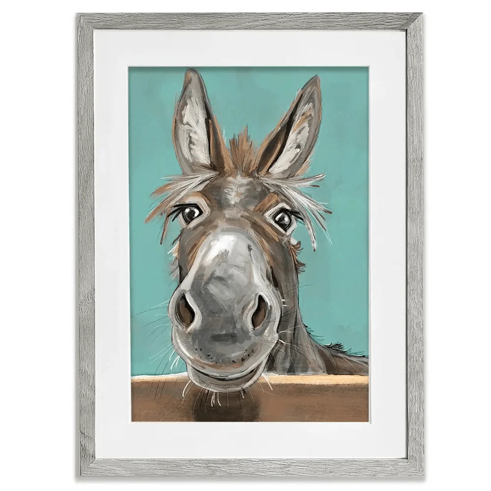 Happy Donkey Framed Art Print Happy Donkey Framed Art Print wall art product D Mosconi