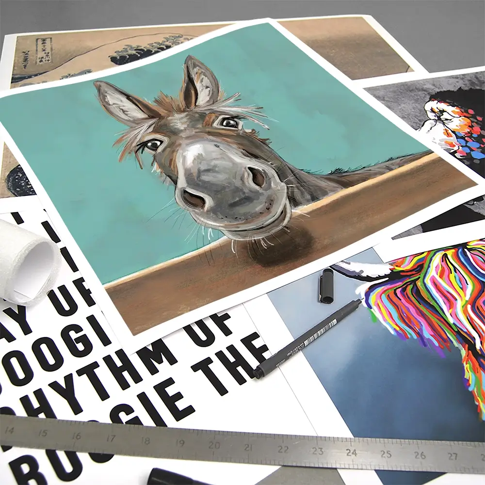 Happy Donkey Square Art Print Happy Donkey Square Art Print wall art product Independent