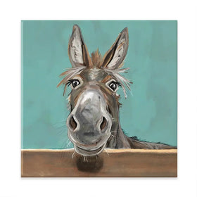 Happy Donkey Square Canvas Print Happy Donkey Square Canvas Print wall art product Independent