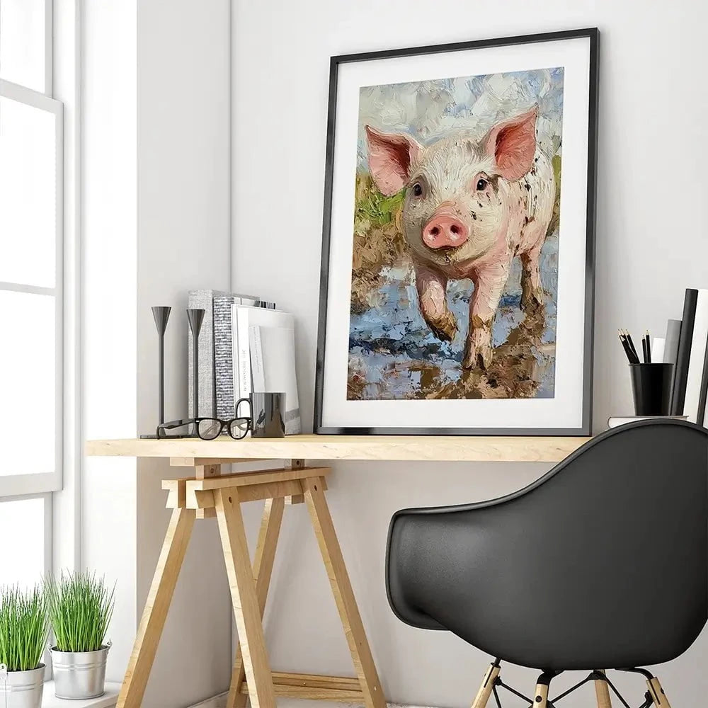 Happy Hog Framed Art Print Happy Hog Framed Art Print wall art product David Alexander Elder