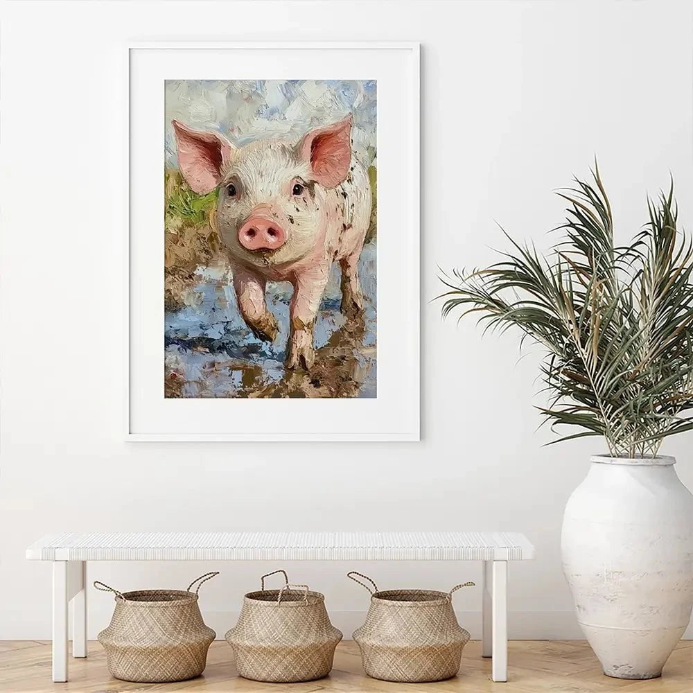Happy Hog Framed Art Print Happy Hog Framed Art Print wall art product David Alexander Elder