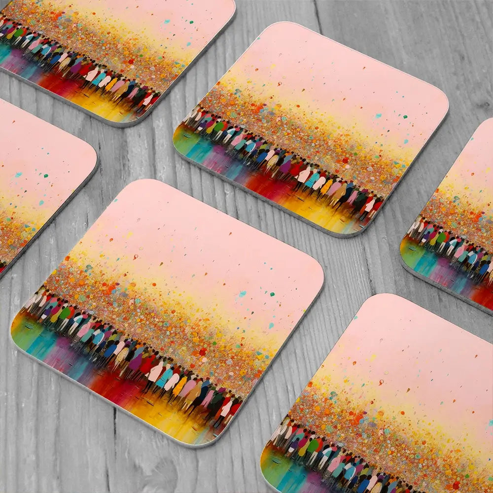 Happy Humans Coaster Set Happy Humans Coaster Set wall art product Art Print Shop