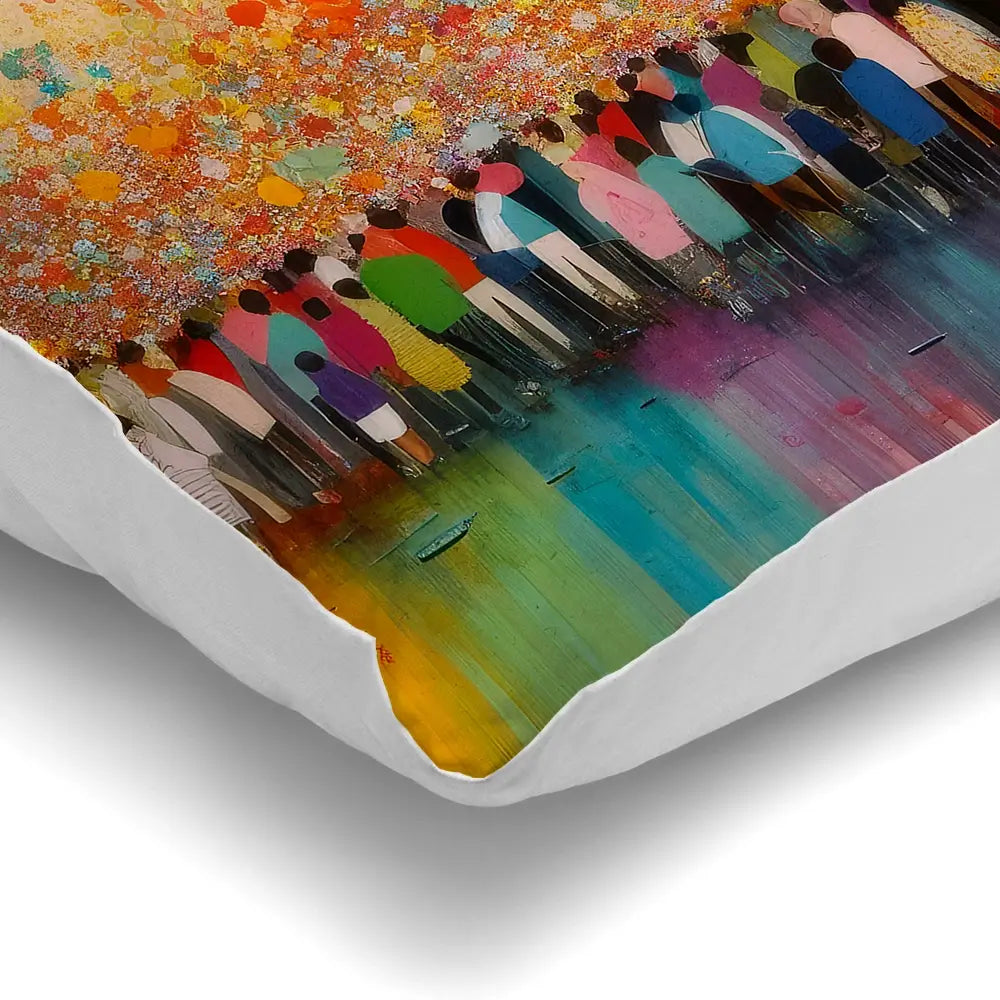 Happy Humans Cushion Happy Humans Cushion wall art product Art Print Shop