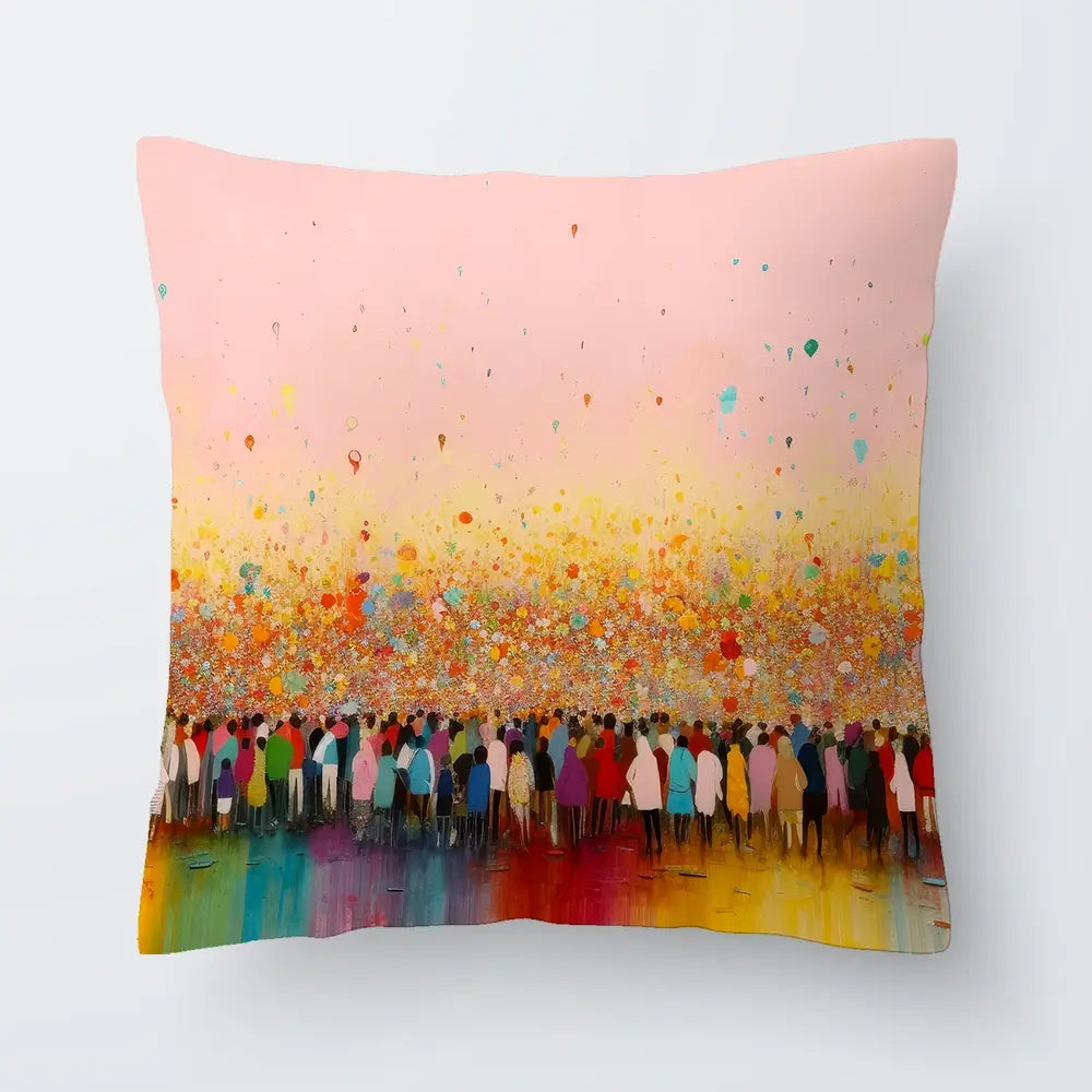 Happy Humans Cushion Happy Humans Cushion wall art product Art Print Shop