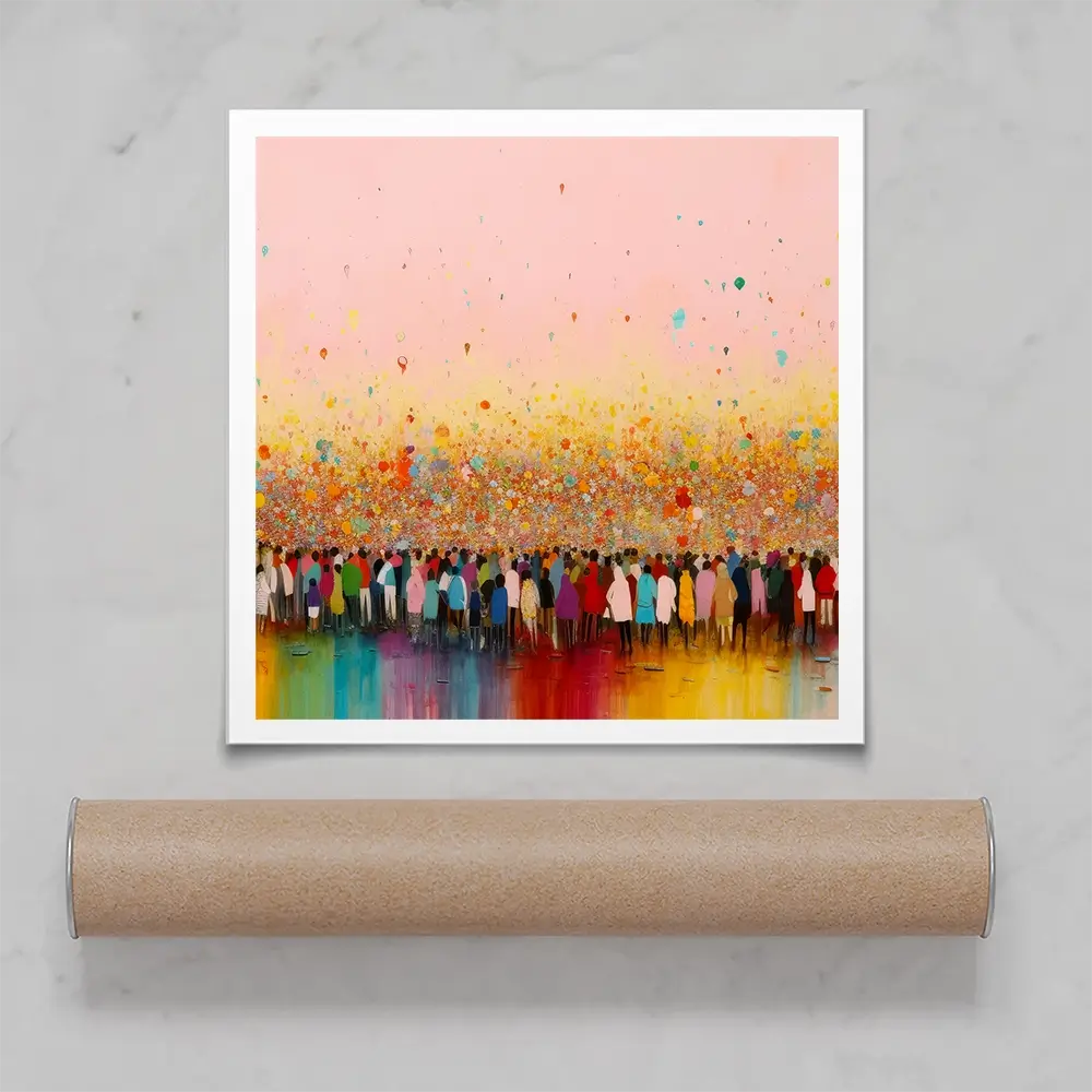 Happy Humans Square Art Print Happy Humans Square Art Print wall art product Art Print Shop