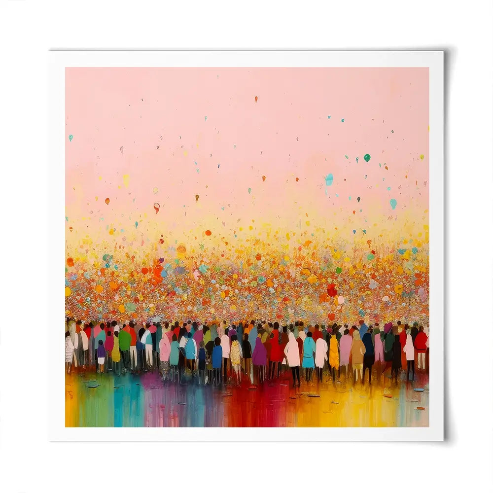 Happy Humans Square Art Print Happy Humans Square Art Print wall art product Art Print Shop