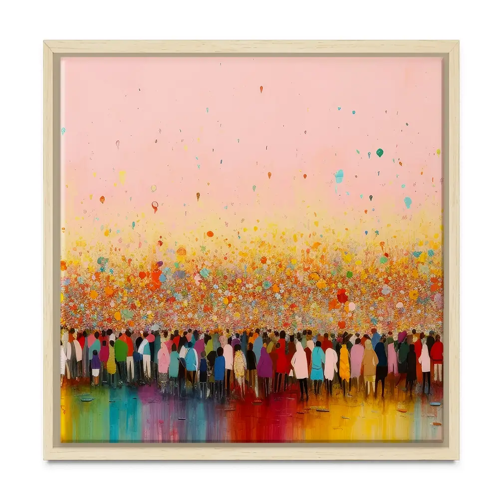 Happy Humans Square Canvas Print Happy Humans Square Canvas Print wall art product Art Print Shop