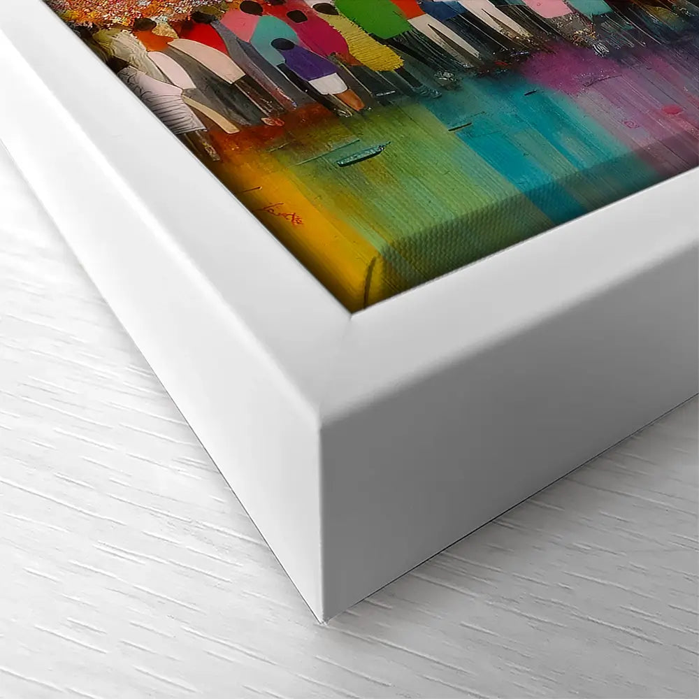 Happy Humans Square Canvas Print Happy Humans Square Canvas Print wall art product Art Print Shop