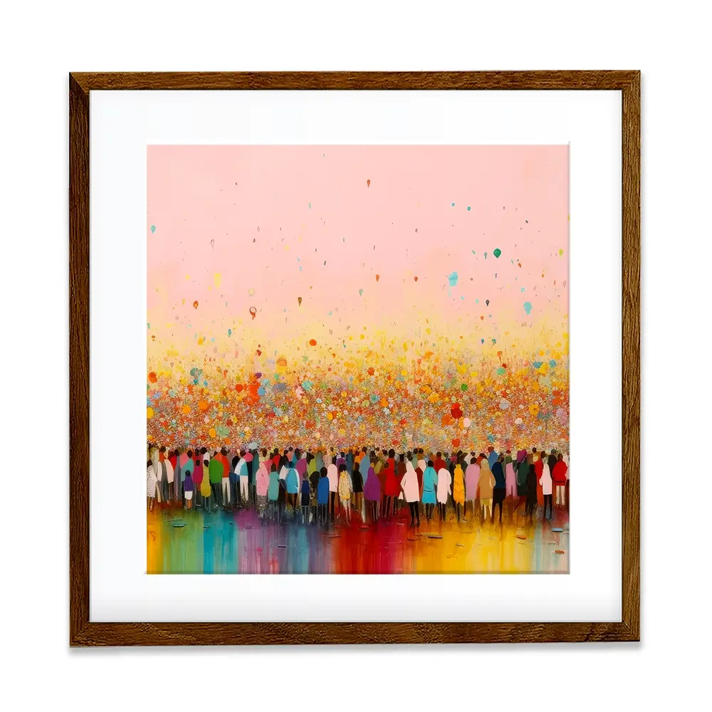 Happy Humans Square Framed Art Print Happy Humans Square Framed Art Print wall art product Art Print Shop