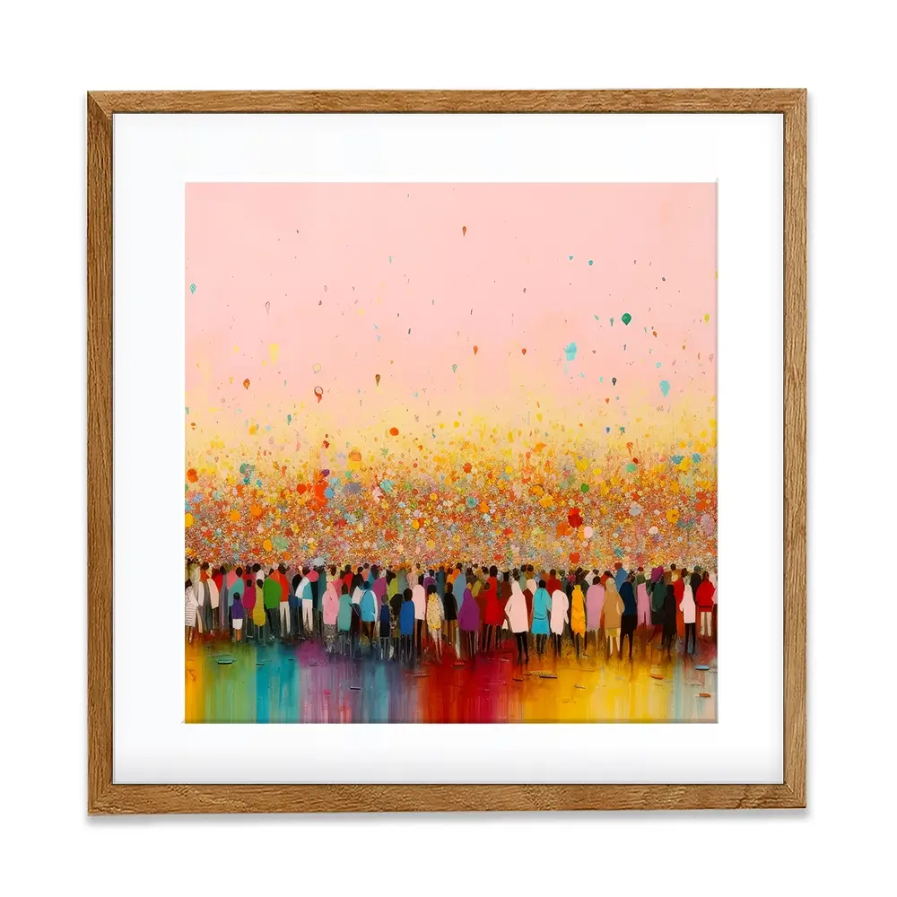 Happy Humans Square Framed Art Print Happy Humans Square Framed Art Print wall art product Art Print Shop