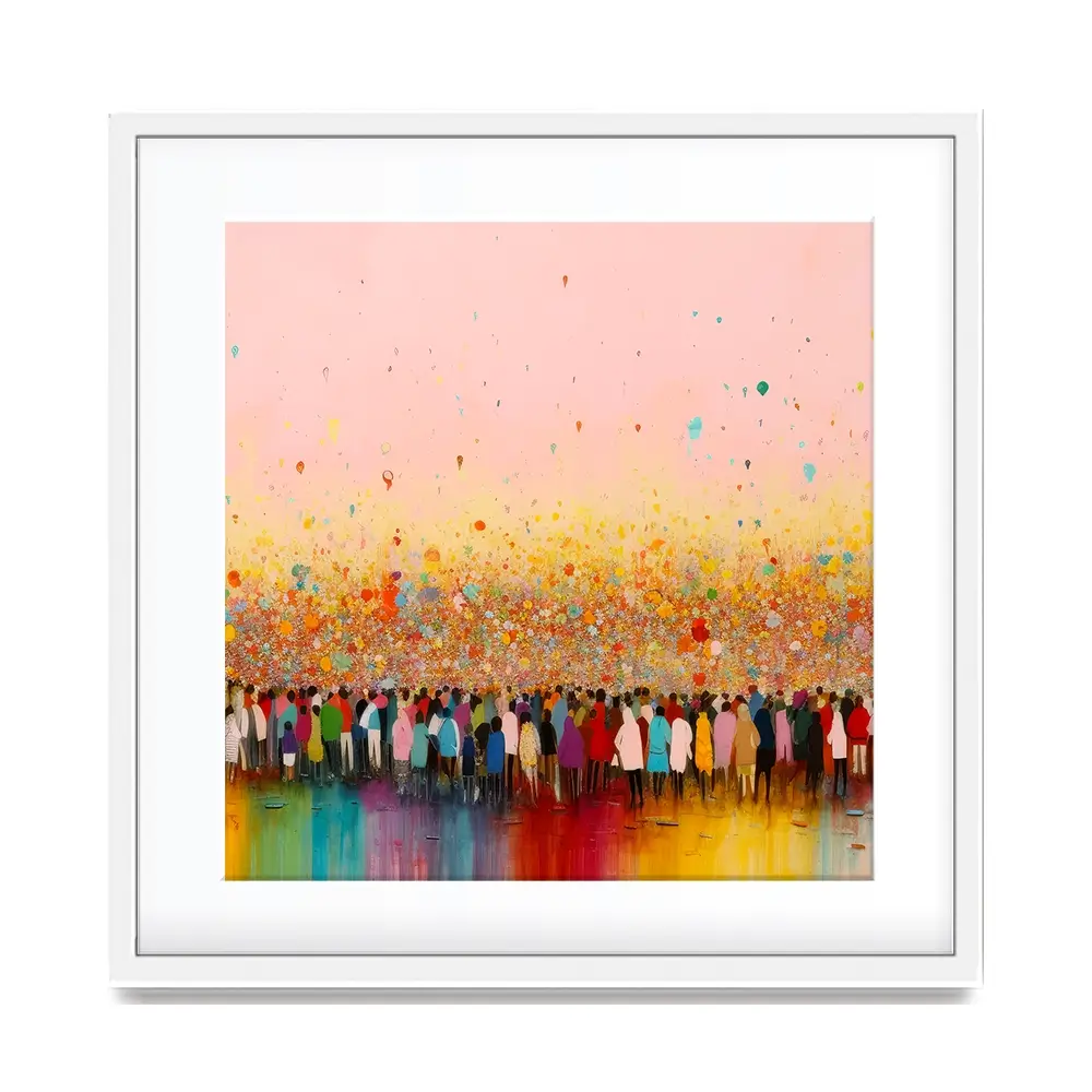 Happy Humans Square Framed Art Print Happy Humans Square Framed Art Print wall art product Art Print Shop