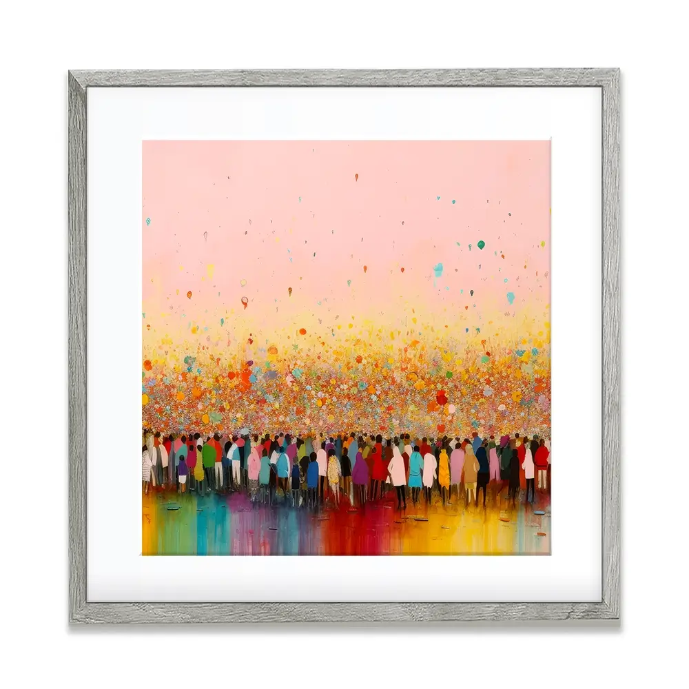 Happy Humans Square Framed Art Print Happy Humans Square Framed Art Print wall art product Art Print Shop