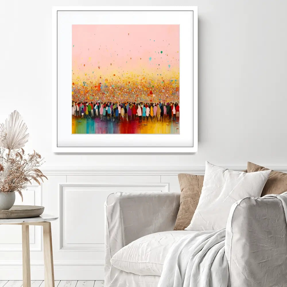 Happy Humans Square Framed Art Print Happy Humans Square Framed Art Print wall art product Art Print Shop