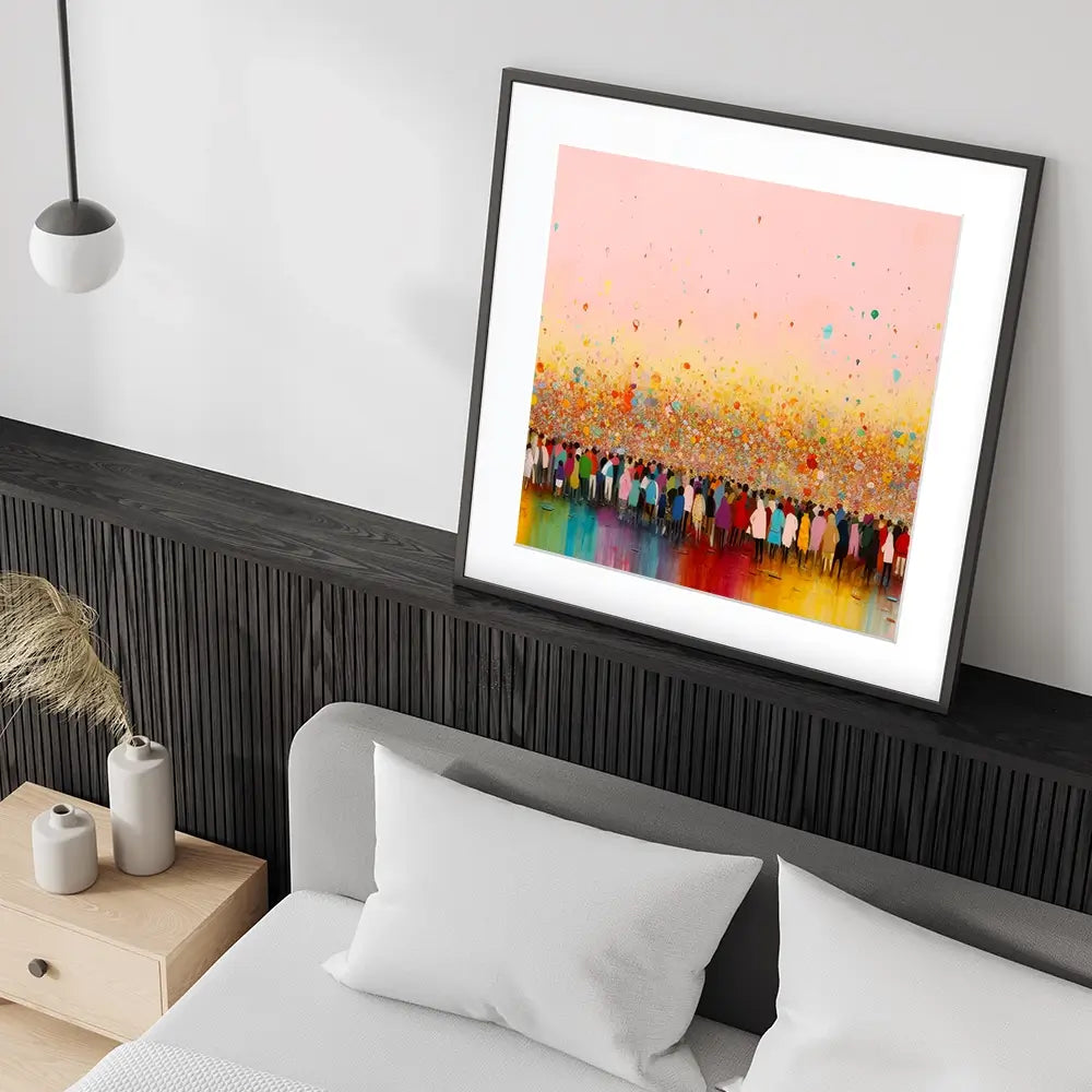 Happy Humans Square Framed Art Print Happy Humans Square Framed Art Print wall art product Art Print Shop