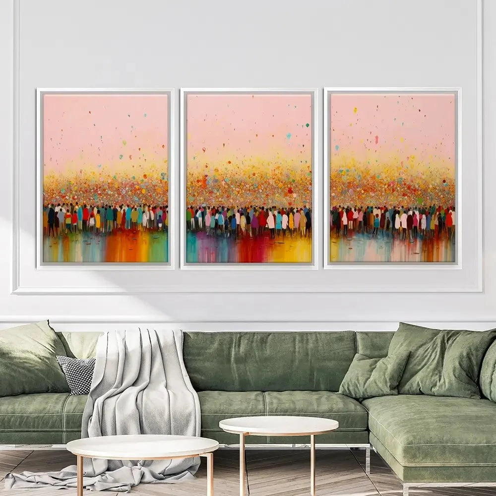 Happy Humans Trio Canvas Print Happy Humans Trio Canvas Print wall art product Treechild