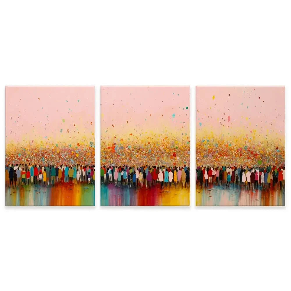 Happy Humans Trio Canvas Print Happy Humans Trio Canvas Print wall art product Treechild