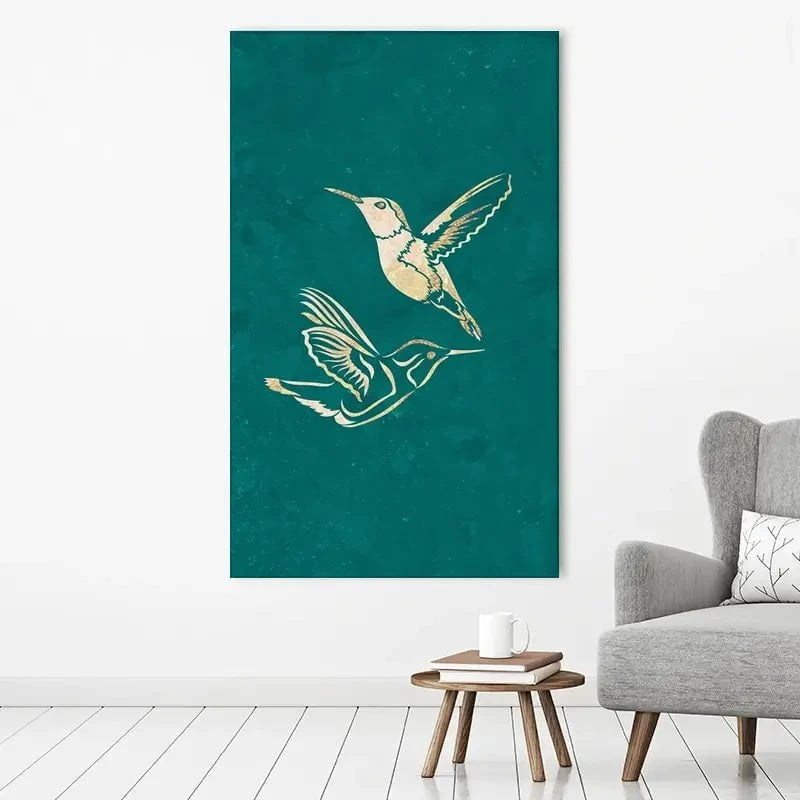 Happy Hummingbirds Canvas Print Happy Hummingbirds Canvas Print wall art product Sarah Manovski