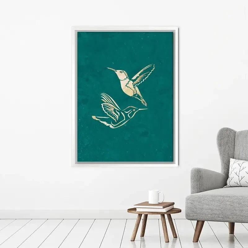 Happy Hummingbirds Canvas Print Happy Hummingbirds Canvas Print wall art product Sarah Manovski