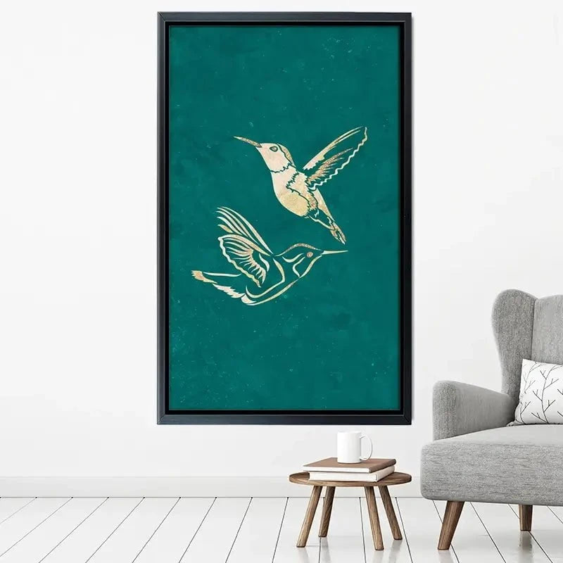 Happy Hummingbirds Canvas Print Happy Hummingbirds Canvas Print wall art product Sarah Manovski