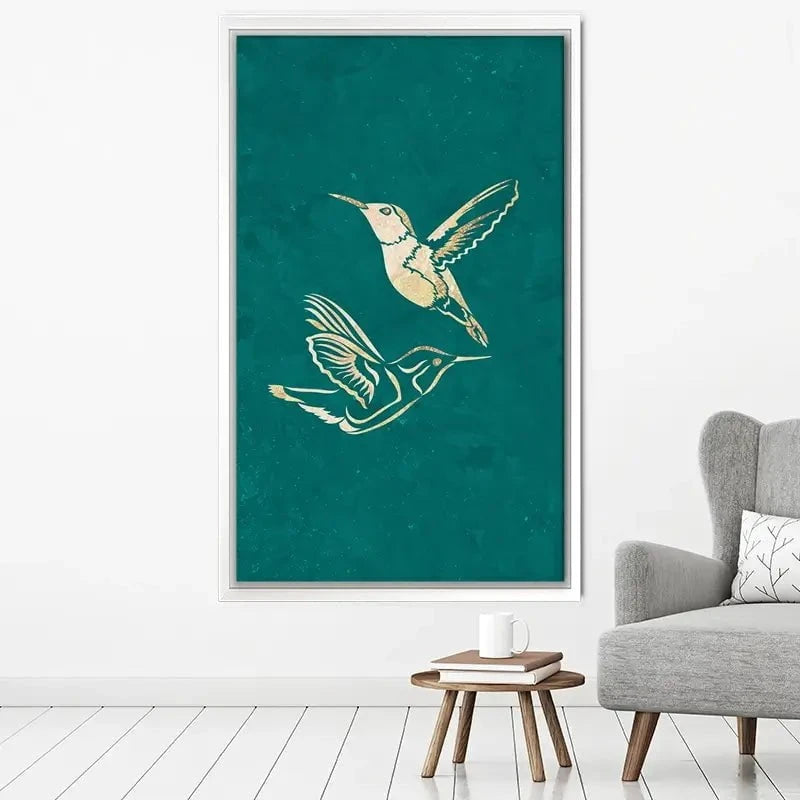 Happy Hummingbirds Canvas Print Happy Hummingbirds Canvas Print wall art product Sarah Manovski