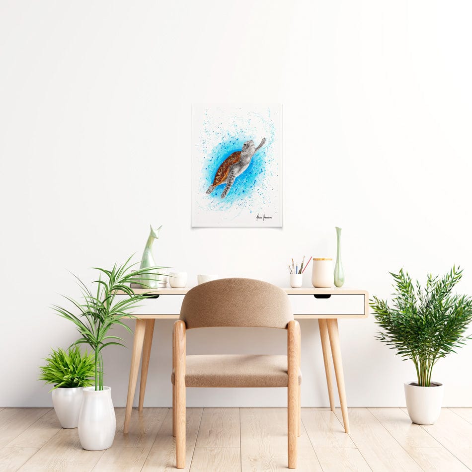 Happy Sea Turtle Art Print wall art product Ashvin Harrison