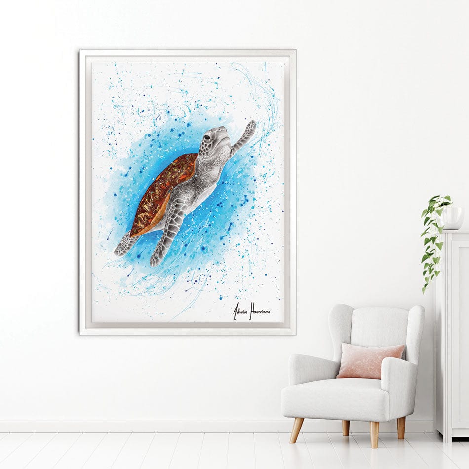 Happy Sea Turtle Canvas Print wall art product Ashvin Harrison