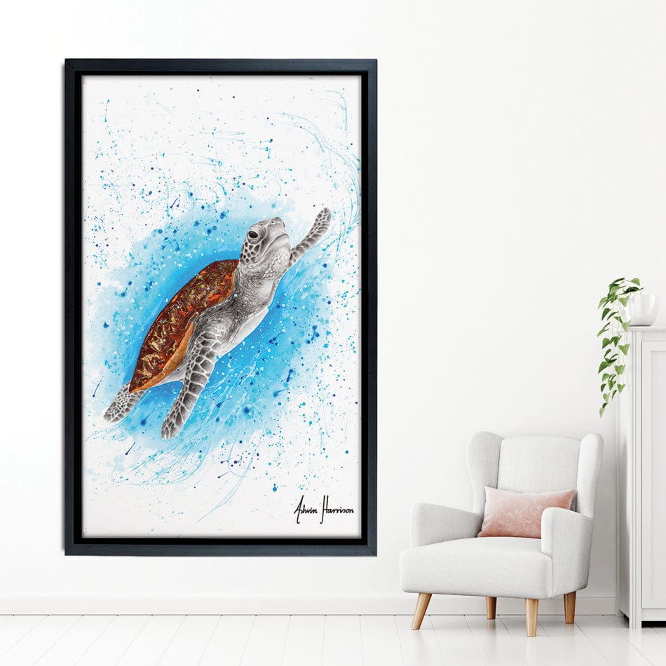 Happy Sea Turtle Canvas Print wall art product Ashvin Harrison
