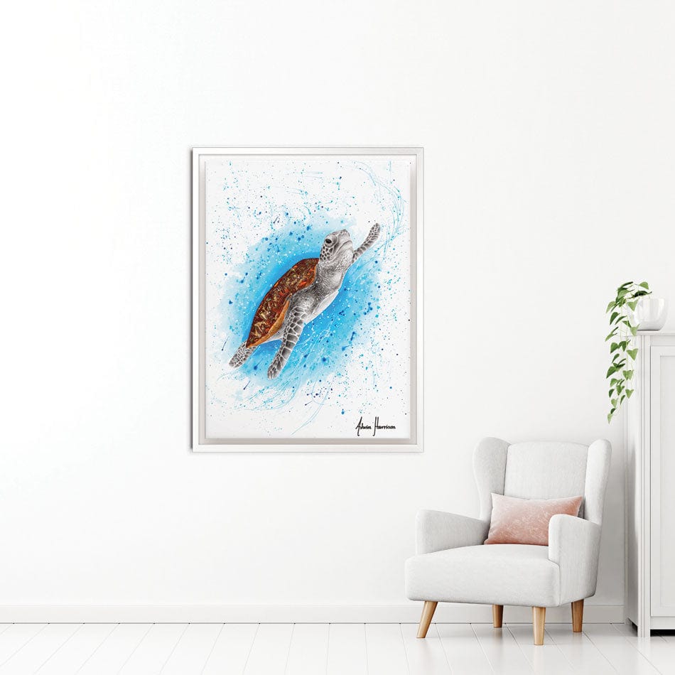 Happy Sea Turtle Canvas Print wall art product Ashvin Harrison