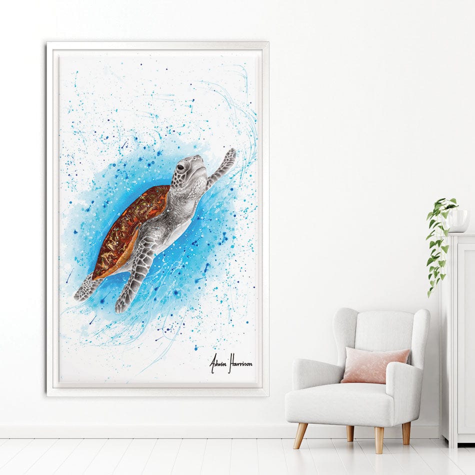 Happy Sea Turtle Canvas Print wall art product Ashvin Harrison