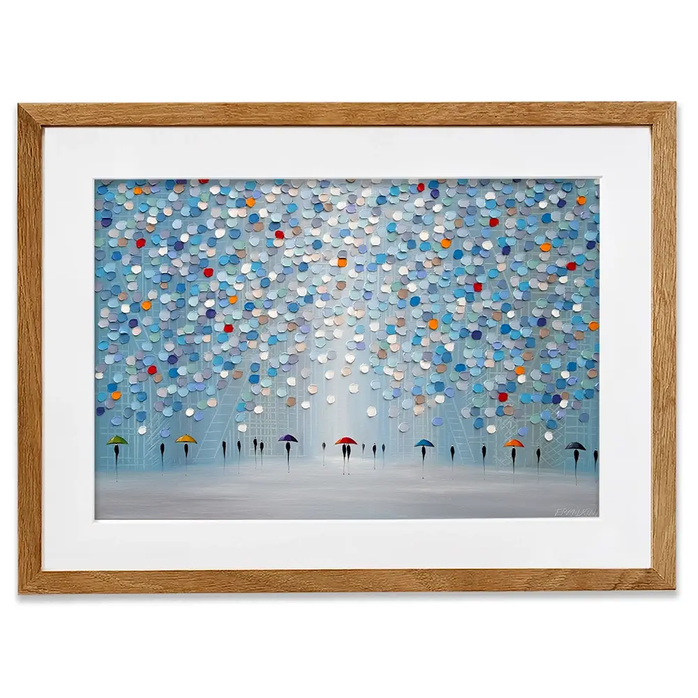 Happy Sunny Rain Framed Art Print Happy Sunny Rain Framed Art Print wall art product Ekaterina Ermilkina