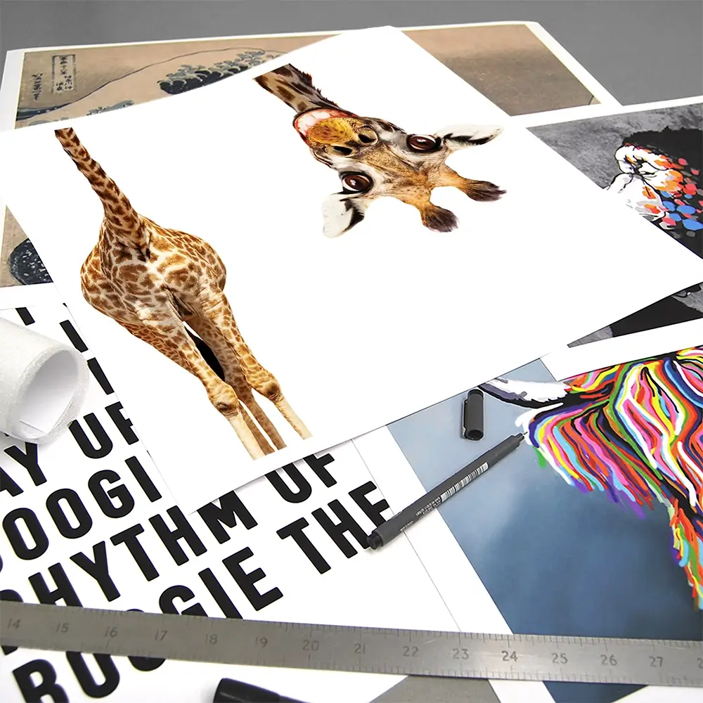 Happy Upside Down Giraffe Square Art Print Happy Upside Down Giraffe Square Art Print wall art product Sergey Novikov / Shutterstock