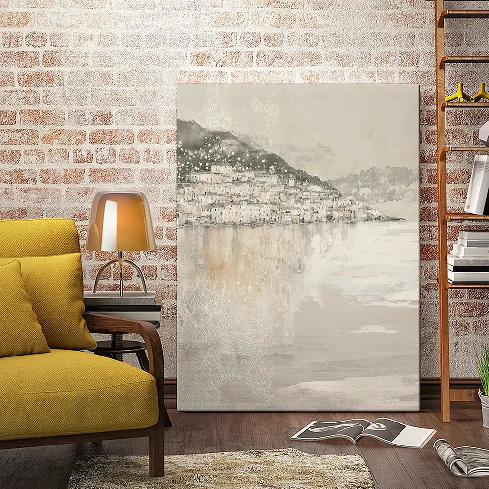 Harbour Boats At Dawn Canvas Print Harbour Boats At Dawn Canvas Print wall art product Chromatic Storm Studio