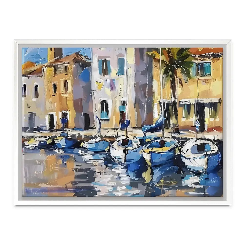 Harbour Boats Canvas Print Harbour Boats Canvas Print wall art product Elena Avanesova