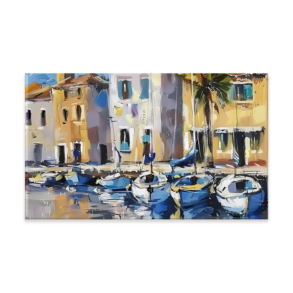 Harbour Boats Canvas Print Harbour Boats Canvas Print wall art product Elena Avanesova