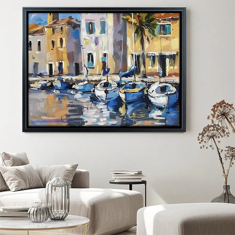 Harbour Boats Canvas Print Harbour Boats Canvas Print wall art product Elena Avanesova