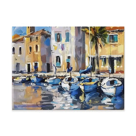 Harbour Boats Canvas Print Harbour Boats Canvas Print wall art product Elena Avanesova