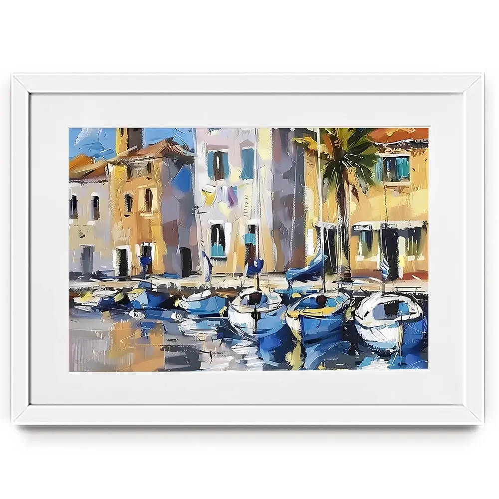 Harbour Boats Framed Art Print Harbour Boats Framed Art Print wall art product Elena Avanesova