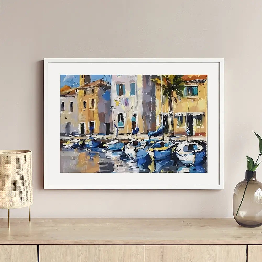 Harbour Boats Framed Art Print Harbour Boats Framed Art Print wall art product Elena Avanesova