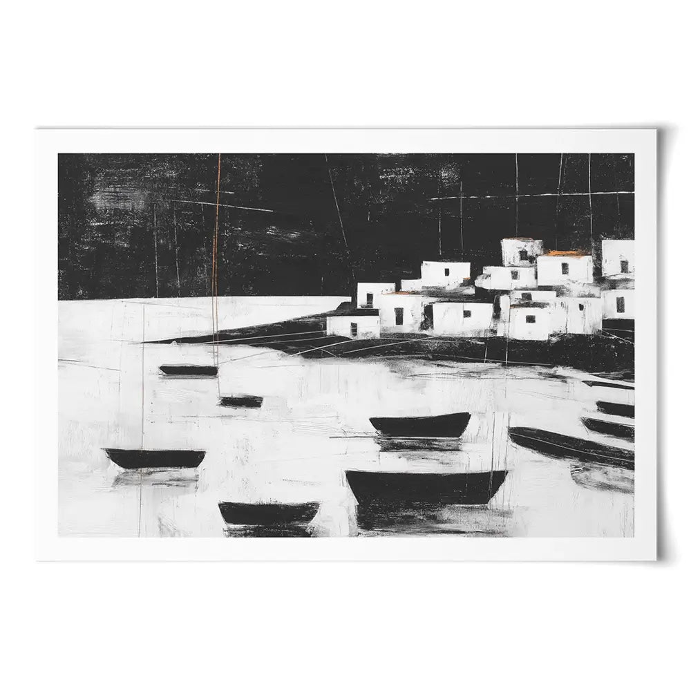 Harbour Night Moorings Art Print Harbour Night Moorings Art Print wall art product Chromatic Storm Studio