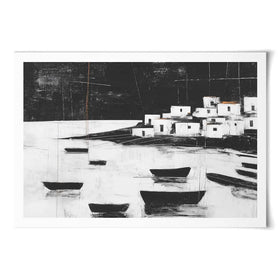 Harbour Night Moorings Art Print Harbour Night Moorings Art Print wall art product Chromatic Storm Studio
