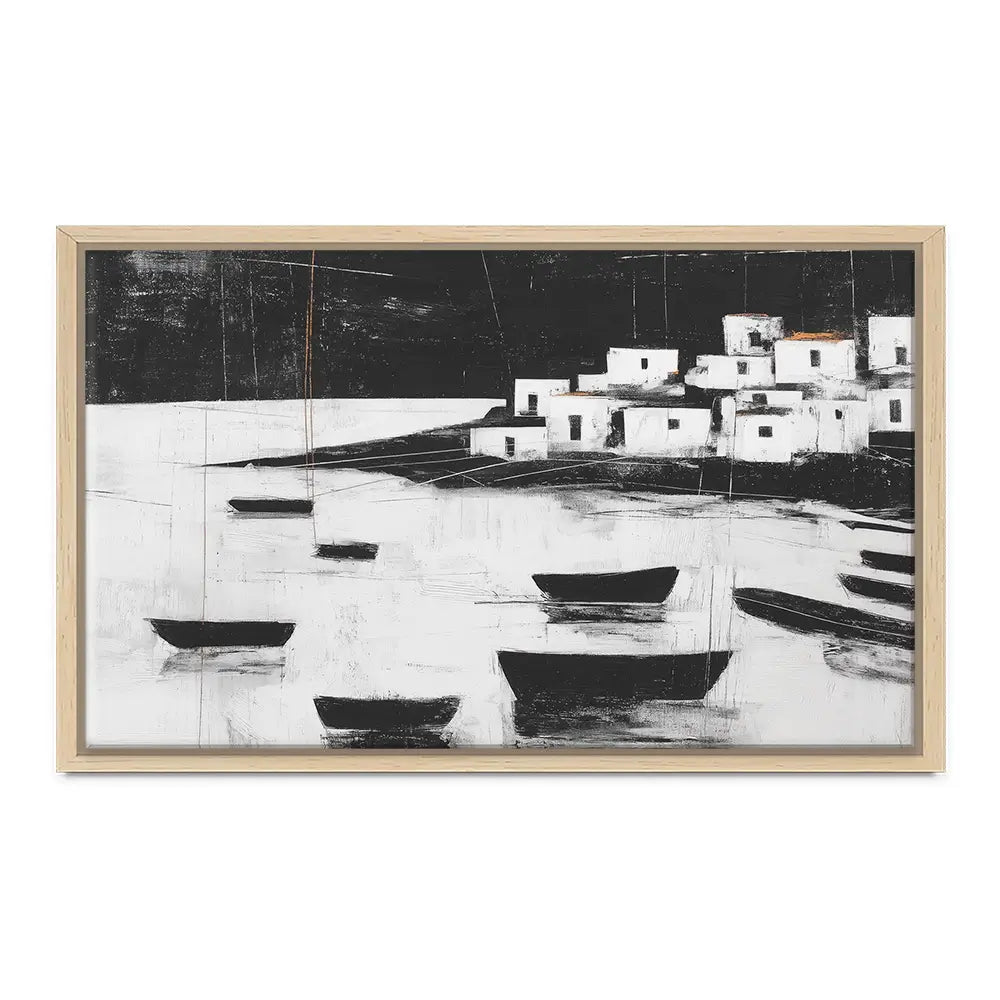 Harbour Night Moorings Canvas Print Harbour Night Moorings Canvas Print wall art product Chromatic Storm Studio