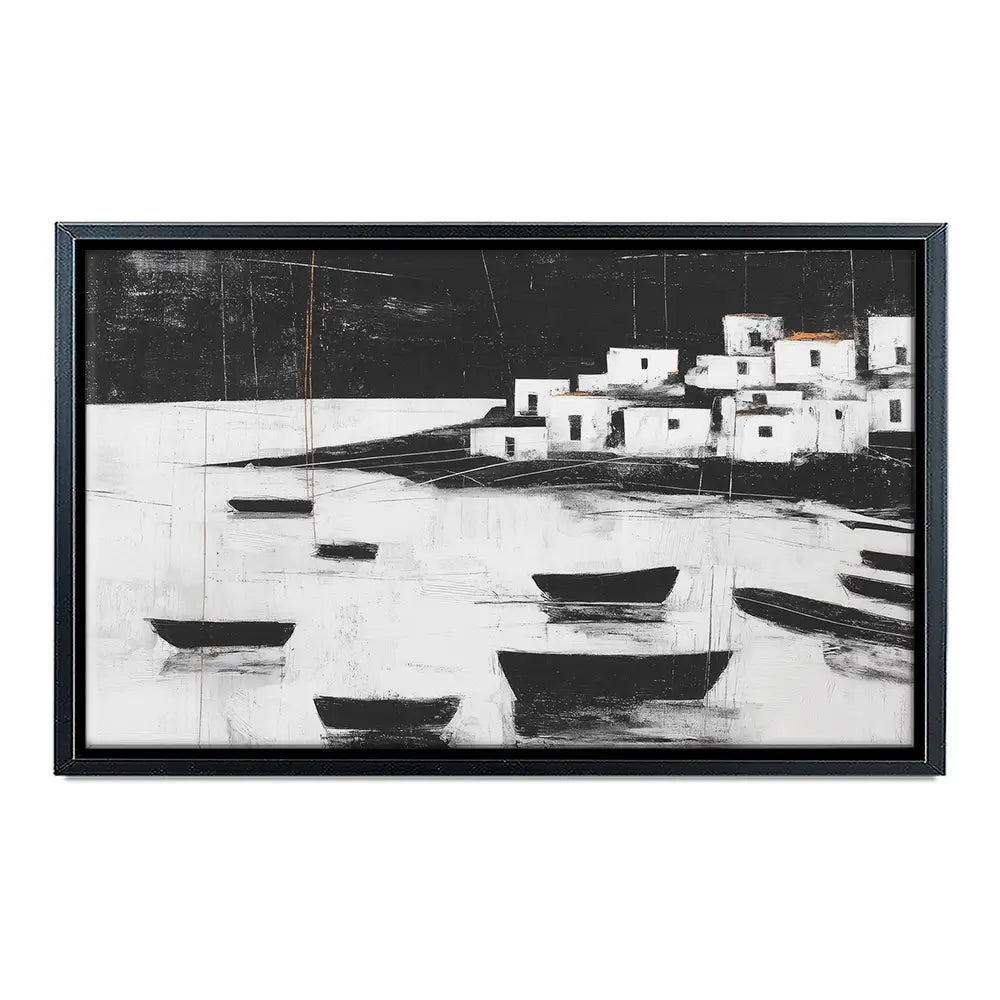 Harbour Night Moorings Canvas Print Harbour Night Moorings Canvas Print wall art product Chromatic Storm Studio