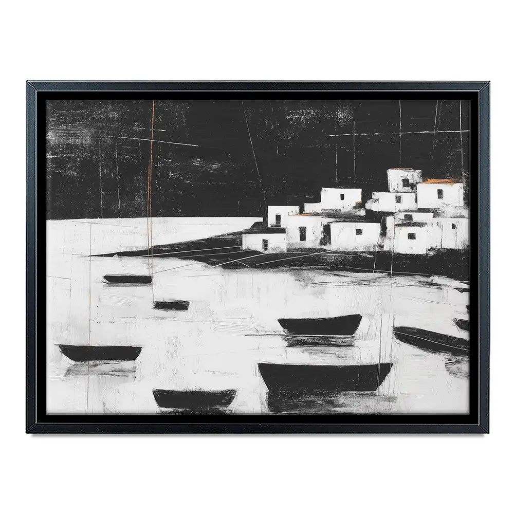 Harbour Night Moorings Canvas Print Harbour Night Moorings Canvas Print wall art product Chromatic Storm Studio